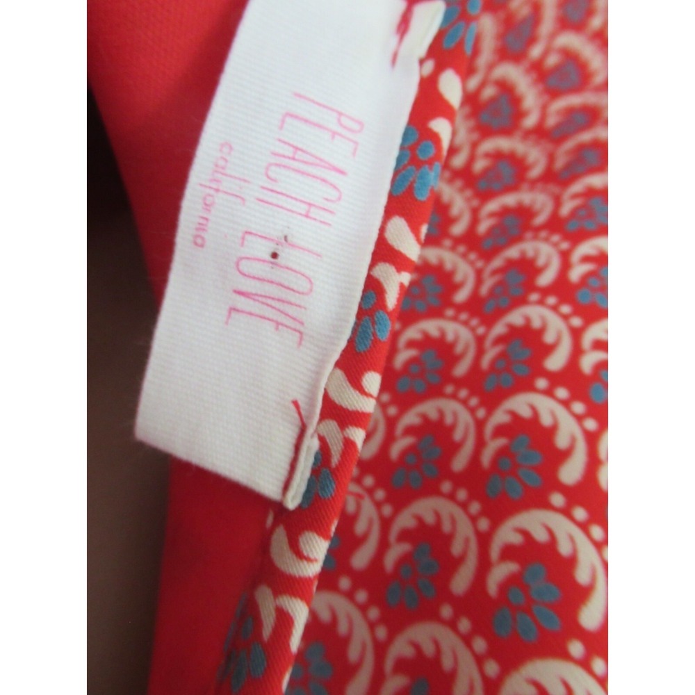 Peach Love Small Dress orange-red blue print paisley 3/4 Sleeve Lined Women USA - Picture 9 of 12